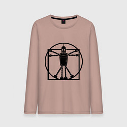 Лонгслив хлопковый мужской Bender da Vinchi, цвет: пыльно-розовый