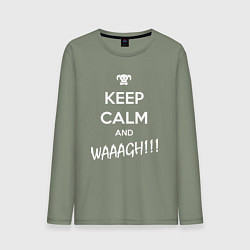 Лонгслив хлопковый мужской Keep Calm & WAAAGH, цвет: авокадо