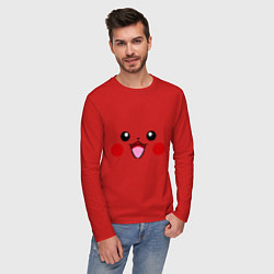 Лонгслив хлопковый мужской Happy Pikachu, цвет: красный — фото 2