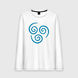 Лонгслив хлопковый мужской Символ воды, цвет: белый