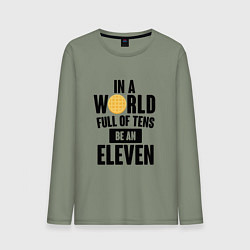 Лонгслив хлопковый мужской Be A Eleven, цвет: авокадо