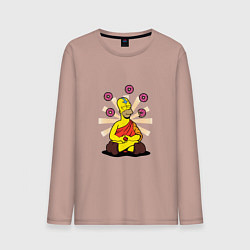 Лонгслив хлопковый мужской Homer Relax, цвет: пыльно-розовый