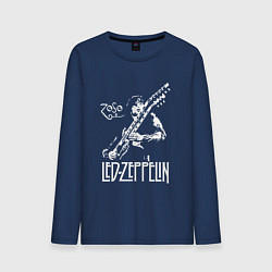 Лонгслив хлопковый мужской Led Zeppelin цвета тёмно-синий — фото 1