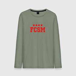 Лонгслив хлопковый мужской FCSM Club, цвет: авокадо