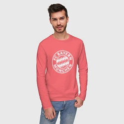 Лонгслив хлопковый мужской FC Bayern Munchen, цвет: коралловый — фото 2