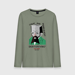 Лонгслив хлопковый мужской Dostoevsky Crime, цвет: авокадо
