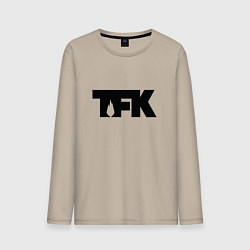 Лонгслив хлопковый мужской TFK: Black Logo, цвет: миндальный
