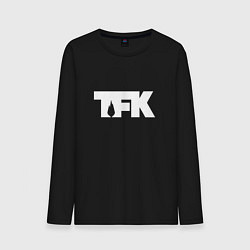 Лонгслив хлопковый мужской TFK: White Logo, цвет: черный