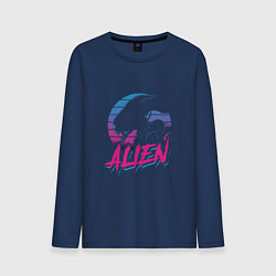 Лонгслив хлопковый мужской Alien: Retro Style, цвет: тёмно-синий