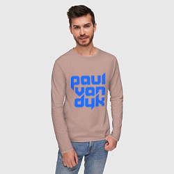 Лонгслив хлопковый мужской Paul van Dyk: Filled, цвет: пыльно-розовый — фото 2