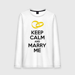 Лонгслив хлопковый мужской Keep Calm & Marry Me, цвет: белый