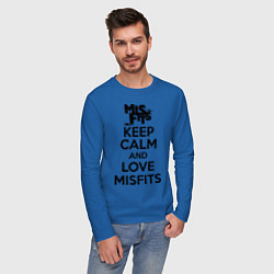 Лонгслив хлопковый мужской Keep Calm & Love Misfits цвета синий — фото 2