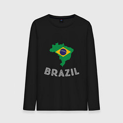 Лонгслив хлопковый мужской Brazil Country, цвет: черный