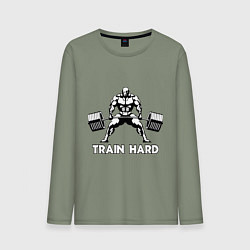 Мужской лонгслив Train hard тренируйся усердно