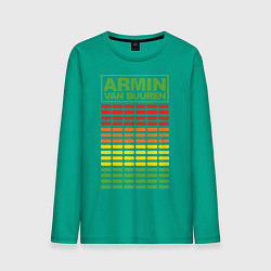 Лонгслив хлопковый мужской Armin van Buuren: EQ цвета зеленый — фото 1