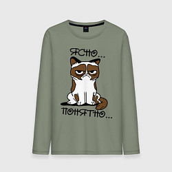 Мужской лонгслив Ясно, понятно (грустный кот)