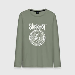 Лонгслив хлопковый мужской Slipknot est 1995, цвет: авокадо