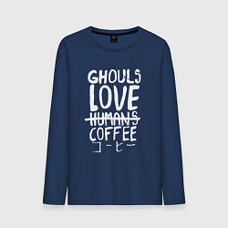 Лонгслив хлопковый мужской Ghouls Love Coffee, цвет: тёмно-синий