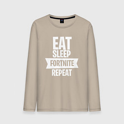 Лонгслив хлопковый мужской Eat Sleep Fortnite Repeat, цвет: миндальный