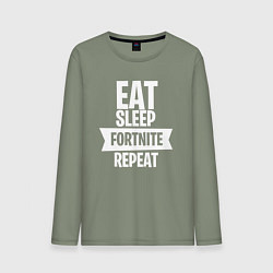 Лонгслив хлопковый мужской Eat Sleep Fortnite Repeat, цвет: авокадо