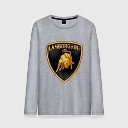 Лонгслив хлопковый мужской Lamborghini logo, цвет: меланж