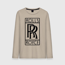 Лонгслив хлопковый мужской Rolls-Royce logo, цвет: миндальный