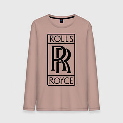 Лонгслив хлопковый мужской Rolls-Royce logo, цвет: пыльно-розовый