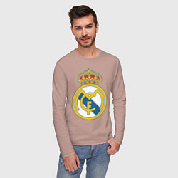 Лонгслив хлопковый мужской Real Madrid FC, цвет: пыльно-розовый — фото 2