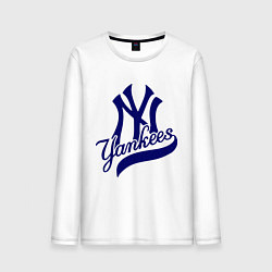 Лонгслив хлопковый мужской NY - Yankees, цвет: белый