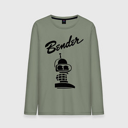 Лонгслив хлопковый мужской Bender monochrome, цвет: авокадо