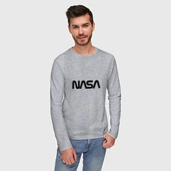 Лонгслив хлопковый мужской NASA, цвет: меланж — фото 2