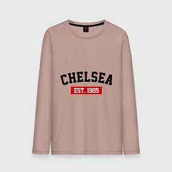 Лонгслив хлопковый мужской FC Chelsea Est. 1905, цвет: пыльно-розовый