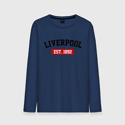 Лонгслив хлопковый мужской FC Liverpool Est. 1892, цвет: тёмно-синий