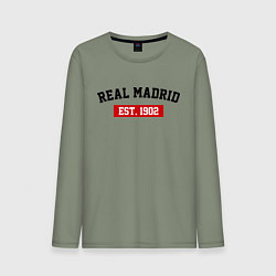 Лонгслив хлопковый мужской FC Real Madrid Est. 1902, цвет: авокадо