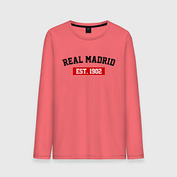 Лонгслив хлопковый мужской FC Real Madrid Est. 1902, цвет: коралловый