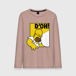 Лонгслив хлопковый мужской Homer D'OH!, цвет: пыльно-розовый