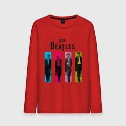 Лонгслив хлопковый мужской Walking Beatles, цвет: красный