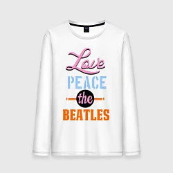 Мужской лонгслив Love peace the Beatles