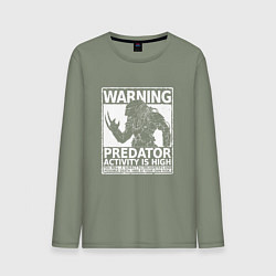 Лонгслив хлопковый мужской Predator Activity is High, цвет: авокадо