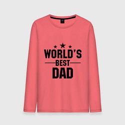 Лонгслив хлопковый мужской Worlds best DADDY, цвет: коралловый
