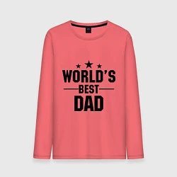 Лонгслив хлопковый мужской Worlds best DADDY, цвет: коралловый