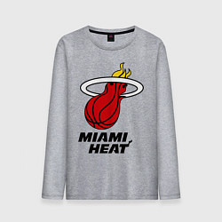 Лонгслив хлопковый мужской Miami Heat-logo, цвет: меланж