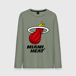 Лонгслив хлопковый мужской Miami Heat-logo, цвет: авокадо
