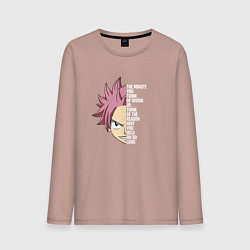 Лонгслив хлопковый мужской Natsu Quote, цвет: пыльно-розовый