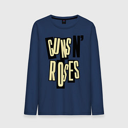 Лонгслив хлопковый мужской Guns n Roses: cream цвета тёмно-синий — фото 1