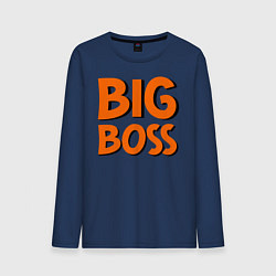 Лонгслив хлопковый мужской Big Boss, цвет: тёмно-синий