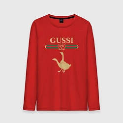 Лонгслив хлопковый мужской GUSSI Fashion, цвет: красный