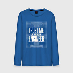 Лонгслив хлопковый мужской I'm an Engineer цвета синий — фото 1