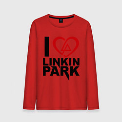 Лонгслив хлопковый мужской I love Linkin Park, цвет: красный