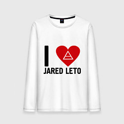 Лонгслив хлопковый мужской I love Jared Leto, цвет: белый
